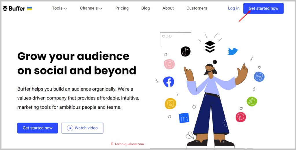 create your account by entering buffer