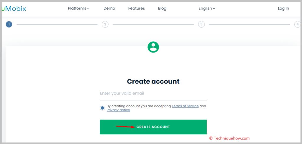 create your account.