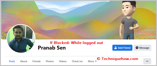 if blocked while logged out