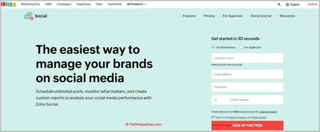 click on SIGN UP FOR FREE