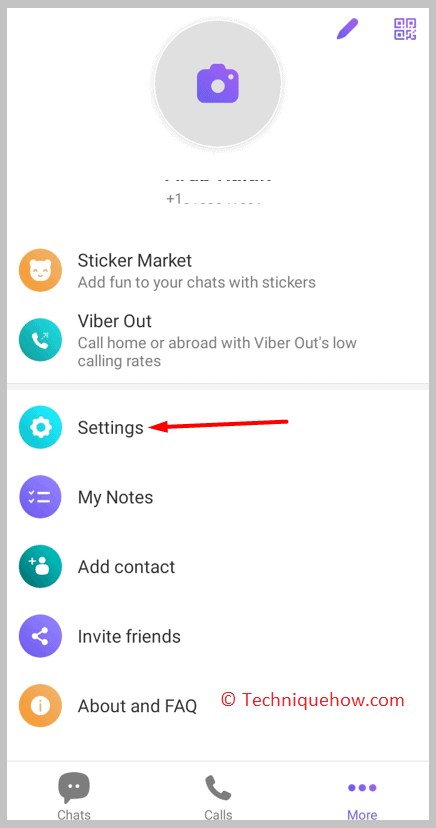 need to click on Settings