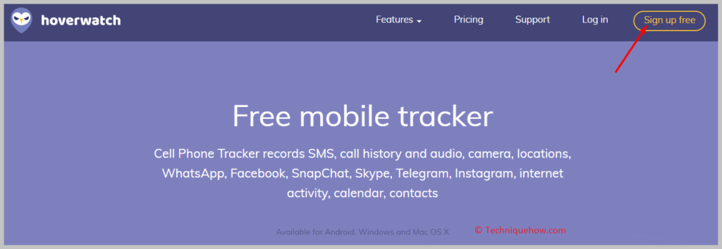 need to click on the Sign Up Free
