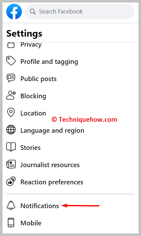 see the option called Notifications
