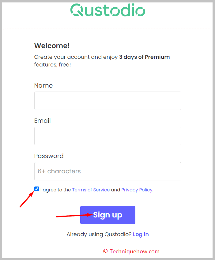 sign up