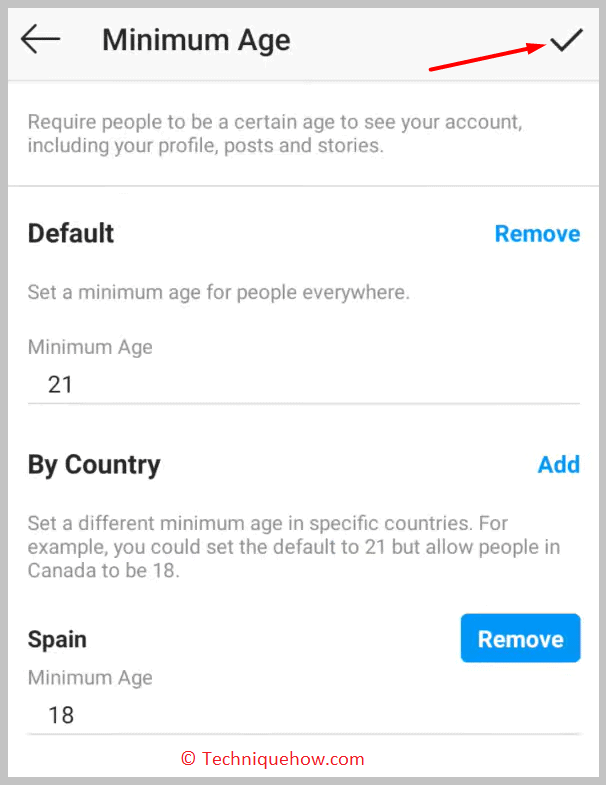 taken to the Minimum Age page