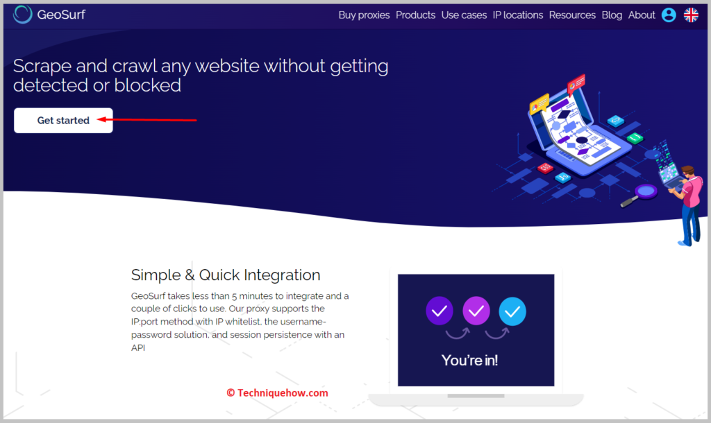 tap on the Get started