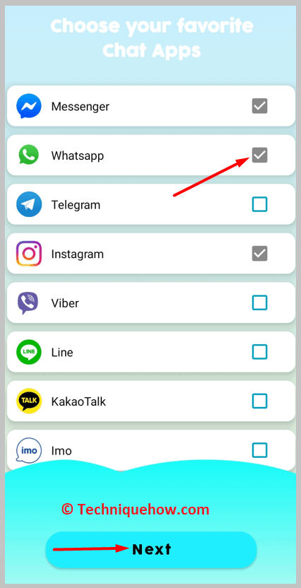 Choose the WhatsApp app