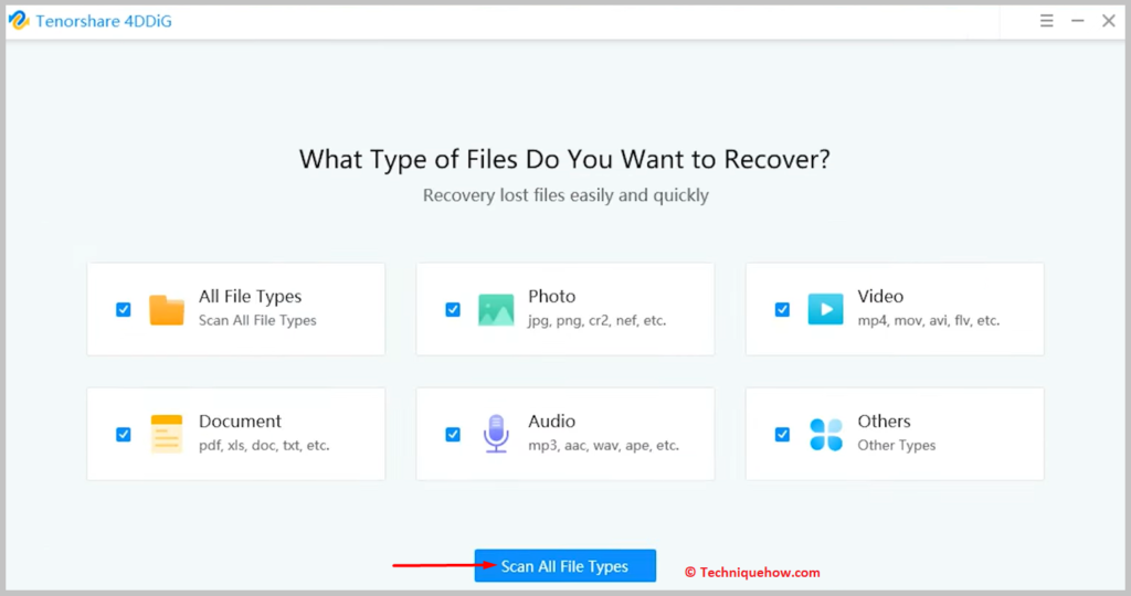 Choose the type of files