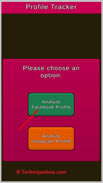 Click on Analyze Facebook Profile