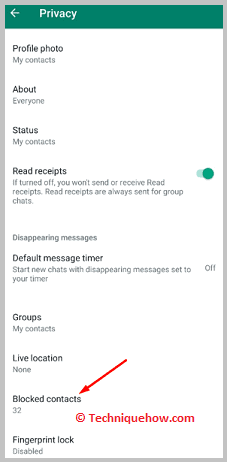 Click on Blocked Contact