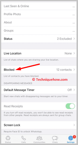 Click on Blocked