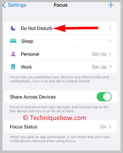 Click on Do Not Disturb on iphone