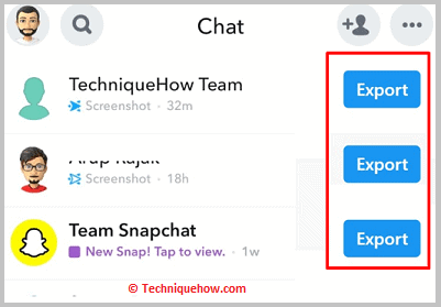 Click on Export