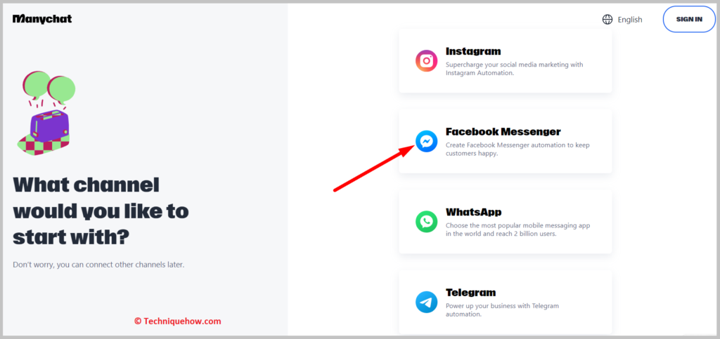 Click on Facebook Messenger