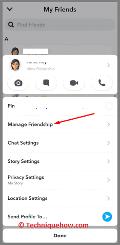 Click on Manage Friendship