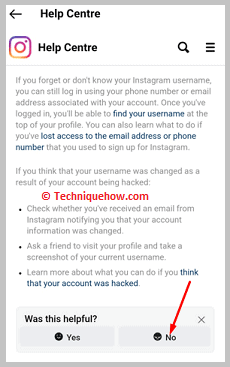 Click on NO