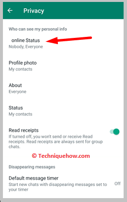 Click on Online Status