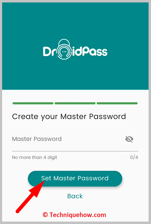 Click on Set Master Password