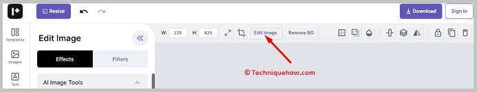Click on edit page