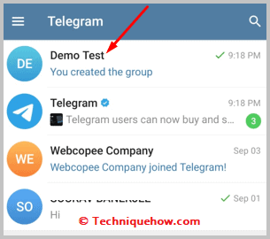 Click on group