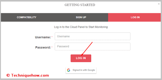 Click on login