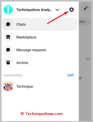 Click on settings icon