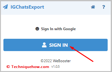 Click on sign in