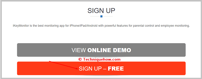 Click on sign up