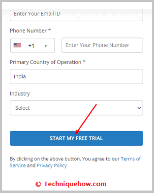 Click on start my free trial