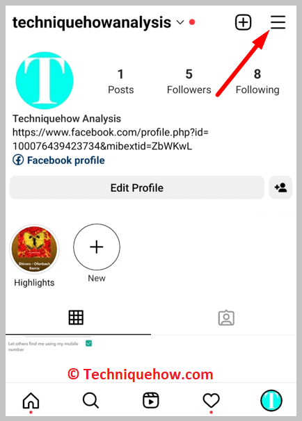 Click on the three parallel lines icon