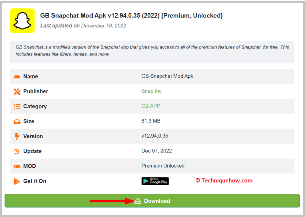 Download the GB Snapchat