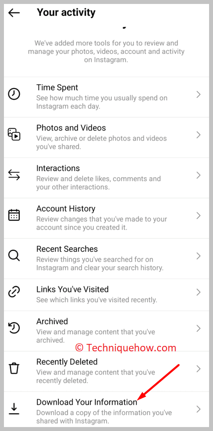 Download your information