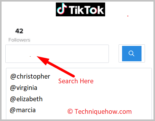 Followers list on TikTok