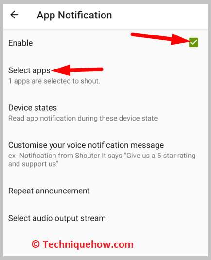 Message section, and enable it
