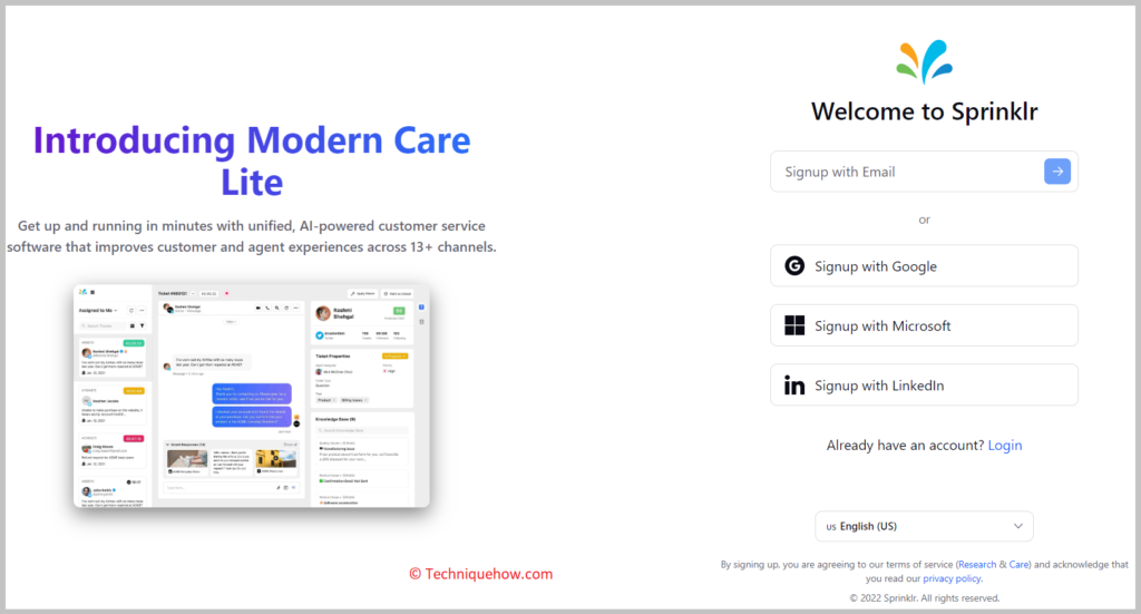 Sign up for a free