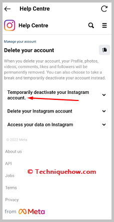 Temporarily deactivate your Instagram account