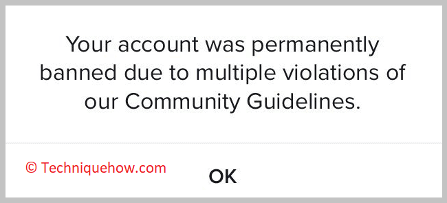 TikTok account deleted for Violations