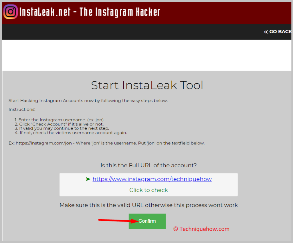 account exists, click Confirm