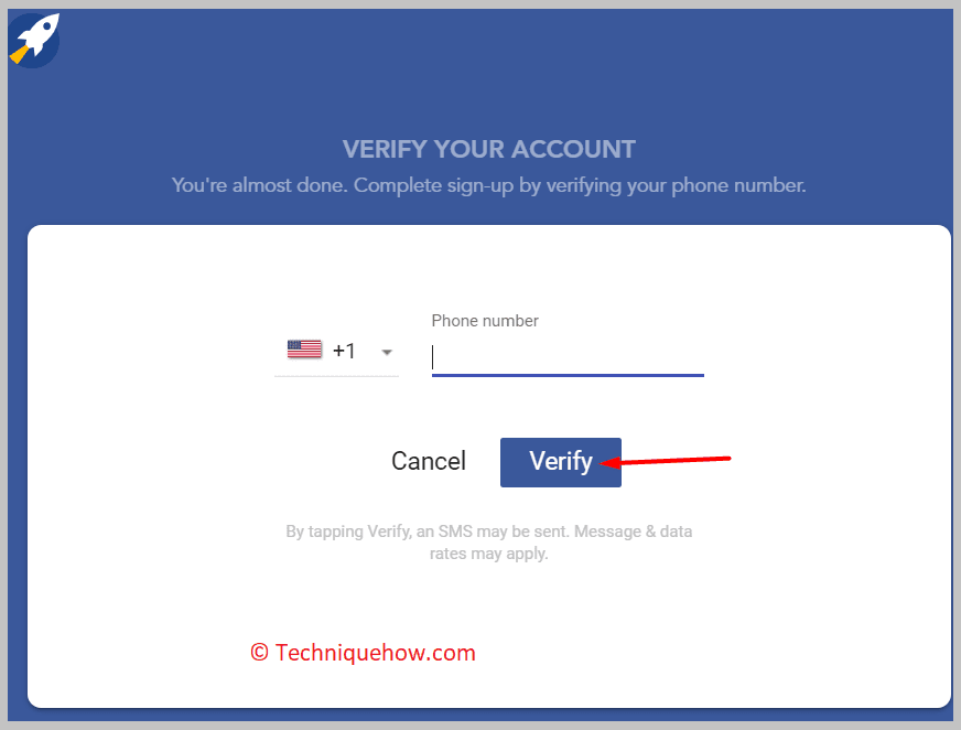 an account, verify it