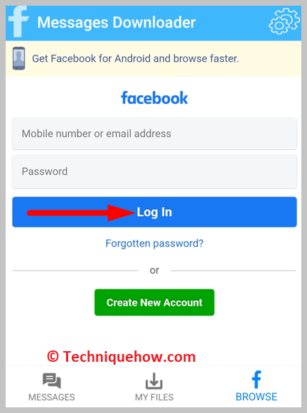  and then click on Log in