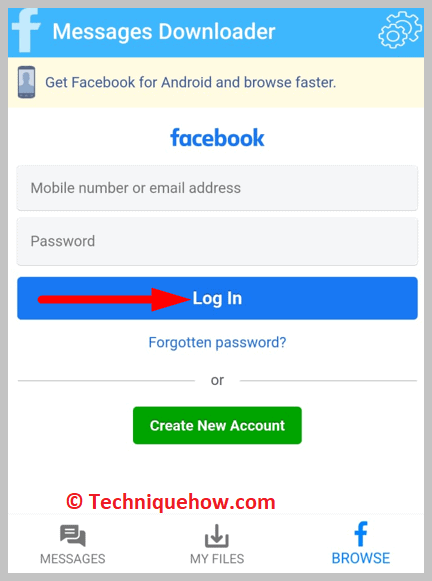 and then click on Log in
