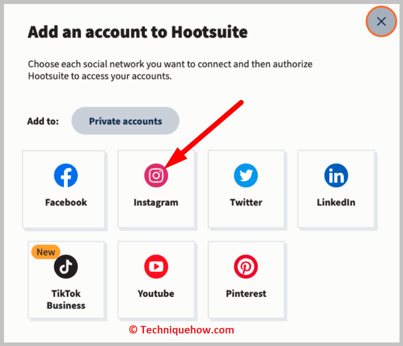 click on Add a social network