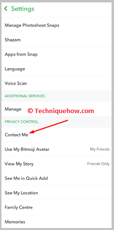 click on Contact Me
