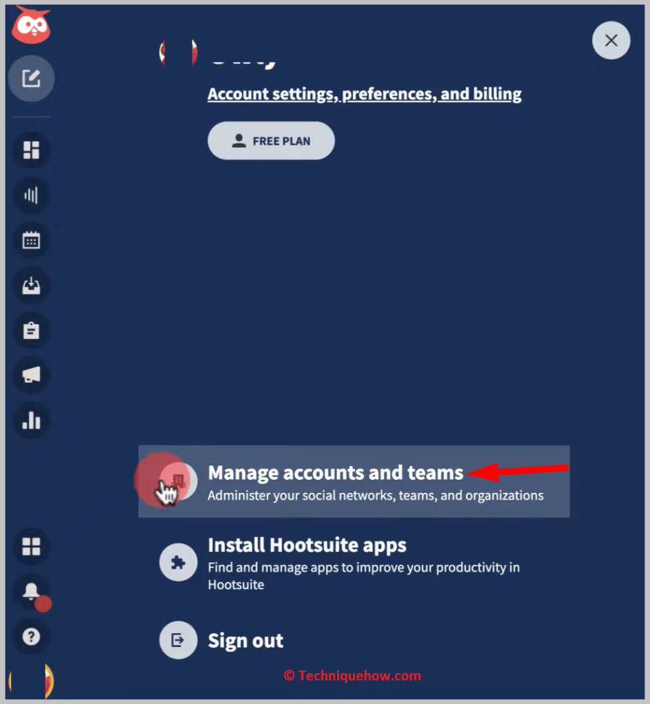 click on Manage accounts and teams