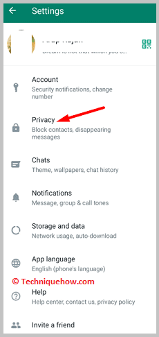 click on Privacy