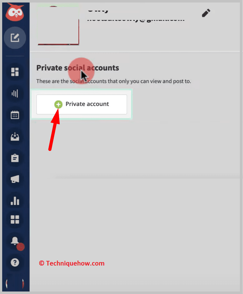 click on +Private account