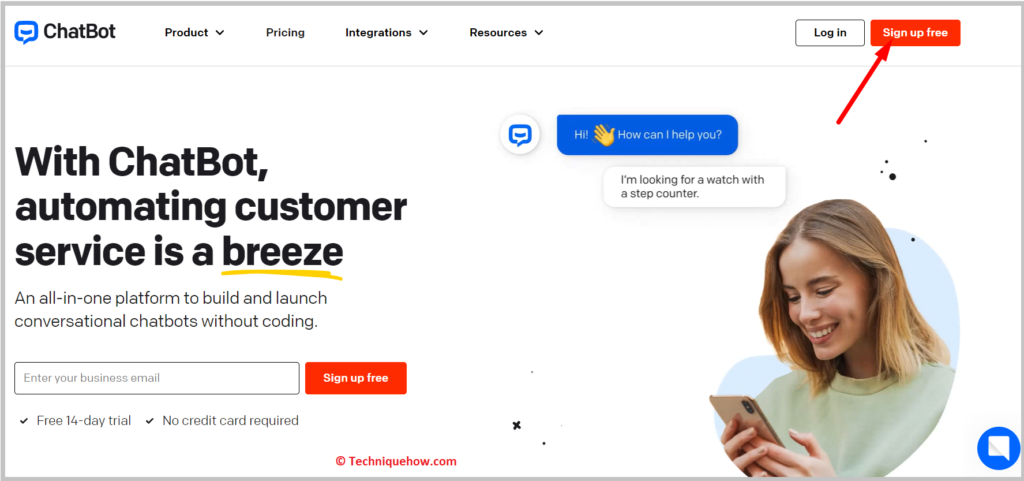 click on Sign up for free