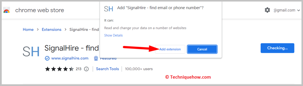 click on the Add extension singalhire