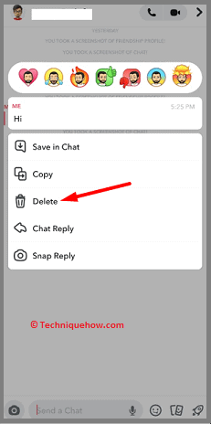 click on the Delete option