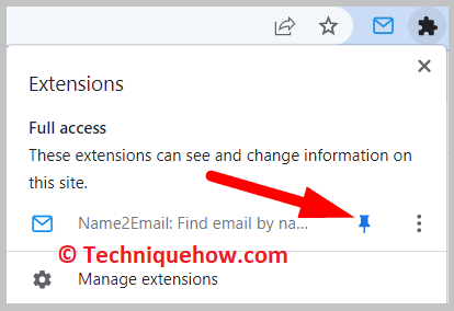 click on the Name2Email icon